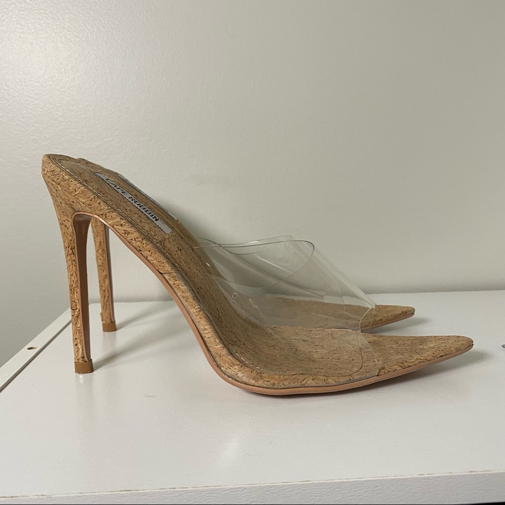Cape Robbin Melrose PVC Cork Mules Heels 8.5 Trendy Blogger - Picture 3 of 5